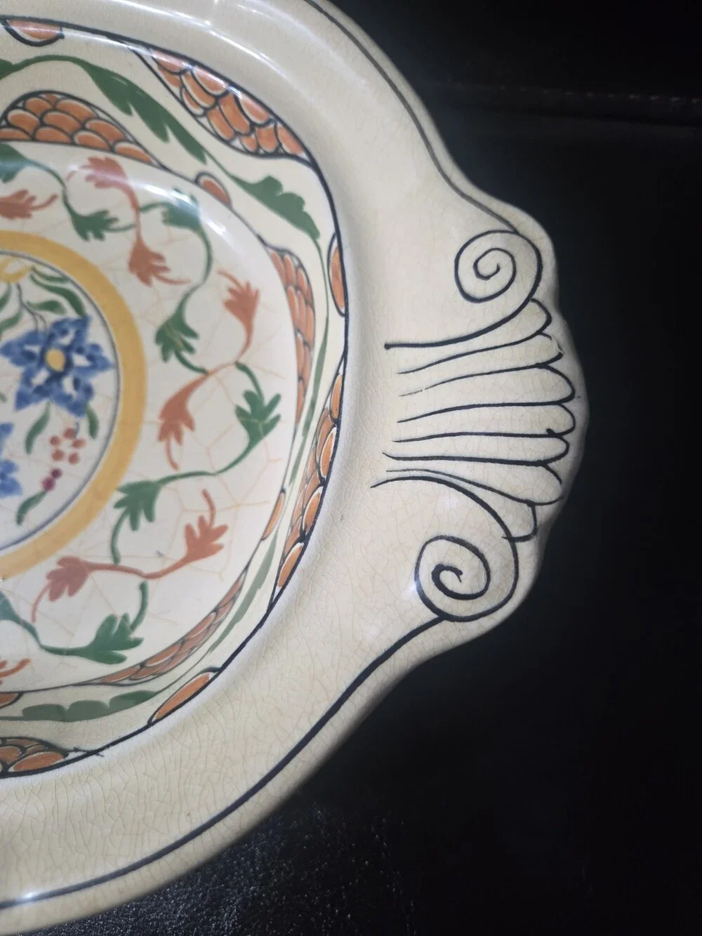 Adams Titian Ware Hand Painted Floral Oval Bowl - Used